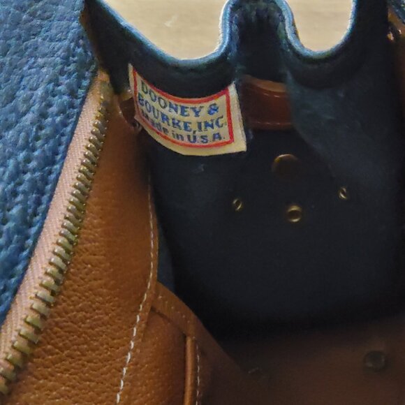 Vintage Dooney & Bourke All Weather Leather Crossbody in Blue + Dooney Duck Tag - Picture 8 of 10